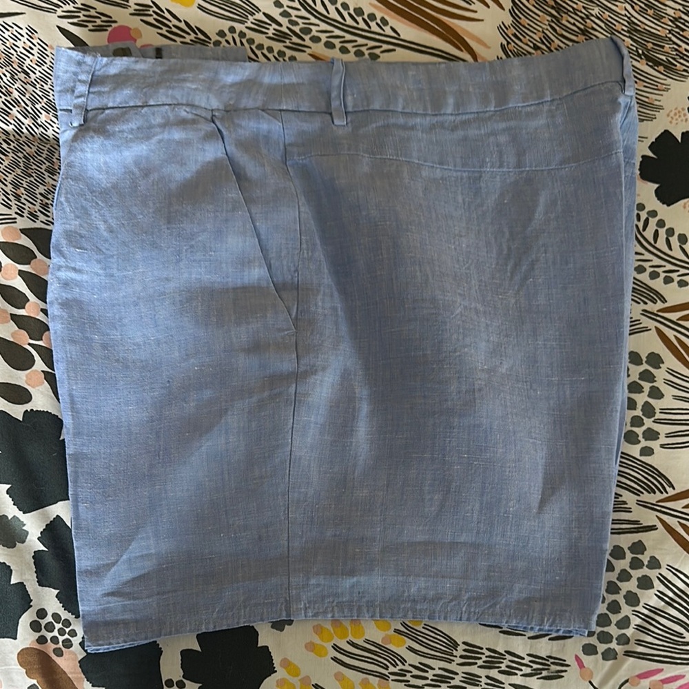 Light Blue Linen Shorts